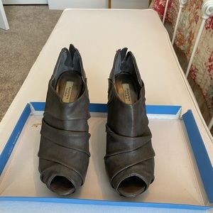 Saville Grey Peep-toe Bootie